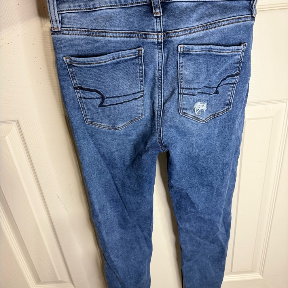 American Eagle Next Level Stretch Skinny Jeans Womens 4 Distressed Blue - Picture 5 of 6